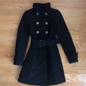 T. Babaton Wool Blend Bromley Belted Military Coat